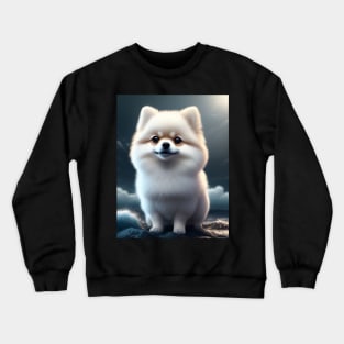 Cute white pomeranian Crewneck Sweatshirt